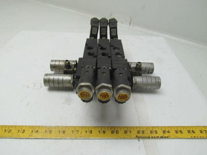 Parker B562ACD53C 3 B5 Series Pneumatic Valves on base w/ FB7 Silencers