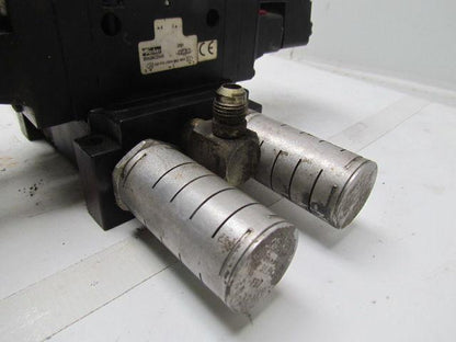 Parker B562ACD53C 3 B5 Series Pneumatic Valves on base w/ FB7 Silencers