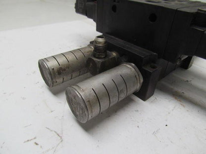Parker B562ACD53C 3 B5 Series Pneumatic Valves on base w/ FB7 Silencers