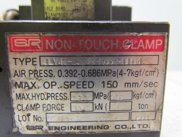SR Engineering SLY4T-25.4R-K652-BH54 Non-Touch pneumatic die clamp 4ton