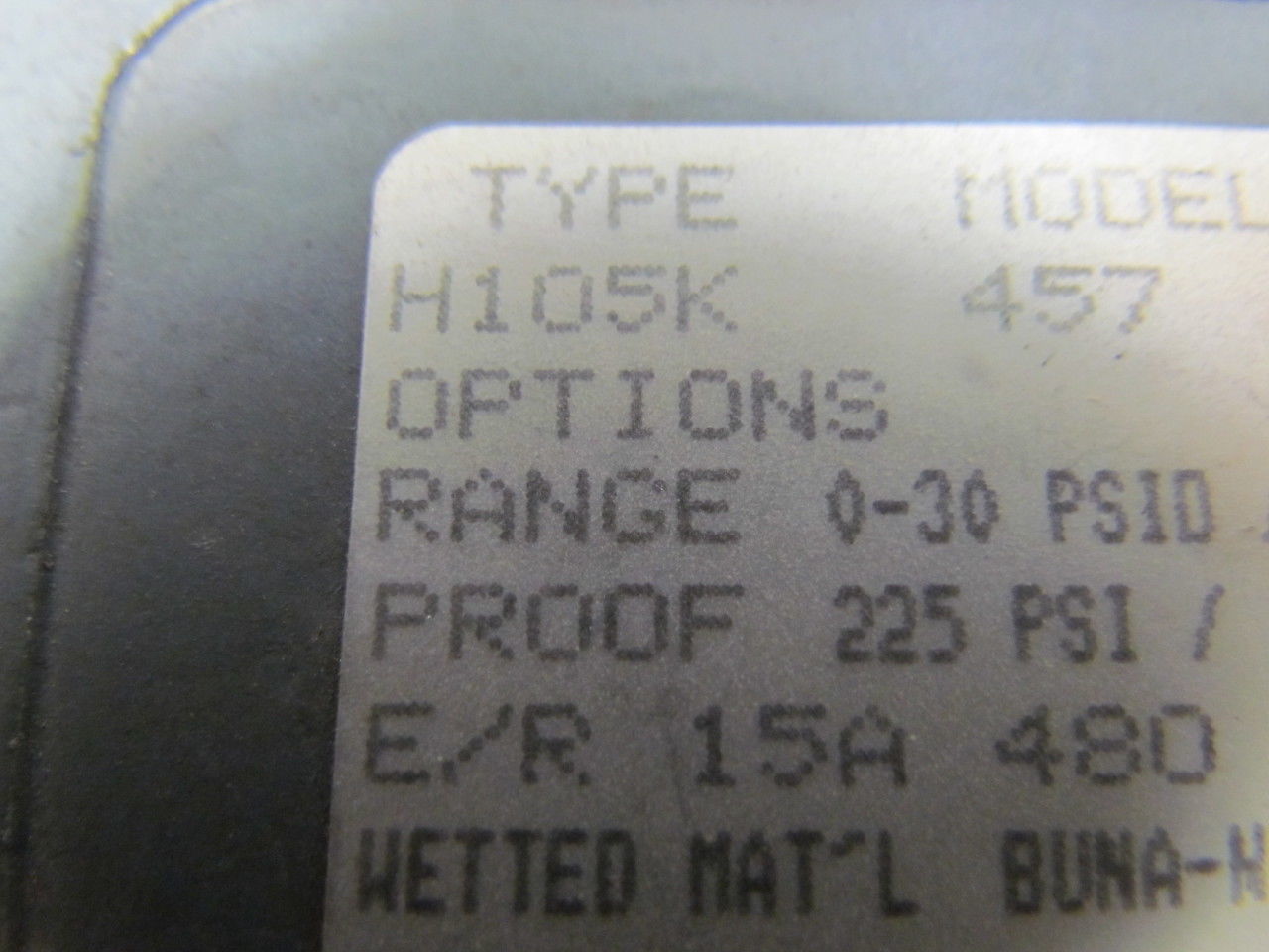 United Electronic Controls H105K-457 Differential Pressure switch 15A 480VAC