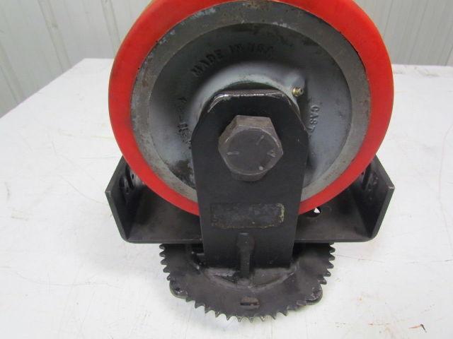 08300-11-24 1" bore caster wheel 9-7/8" OD w/steering sprocket and bracket