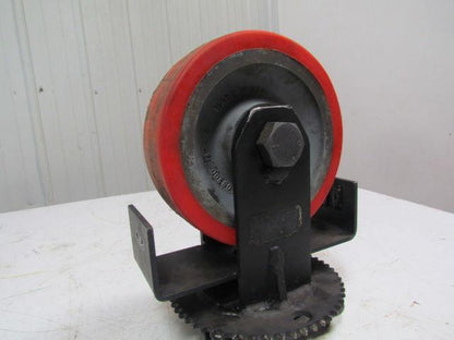 08300-11-24 1" bore caster wheel 9-7/8" OD w/steering sprocket and bracket
