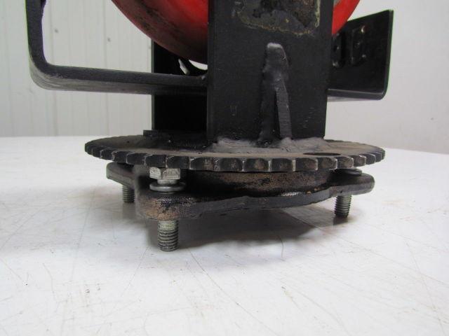 08300-11-24 1" bore caster wheel 9-7/8" OD w/steering sprocket and bracket