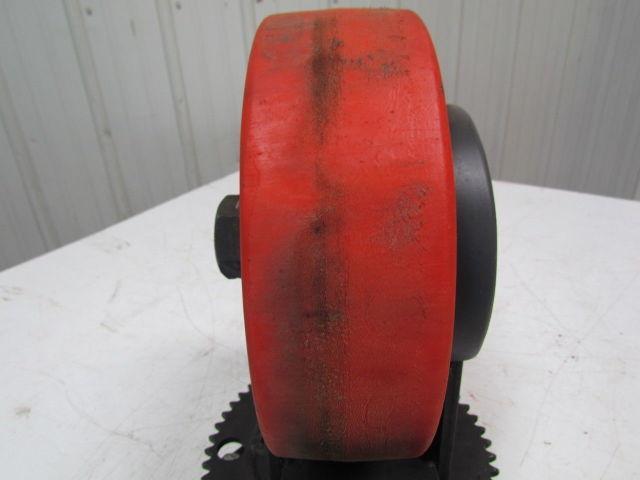 08300-11-24 1" bore caster wheel 9-7/8" OD w/steering sprocket and bracket