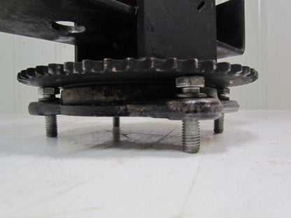 08300-11-24 1" bore caster wheel 9-7/8" OD w/steering sprocket and bracket