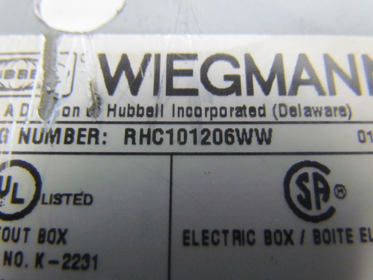 Wiegmann RHC101206WW Electrical enclosure rain proof wall mount 12"x10"x6"