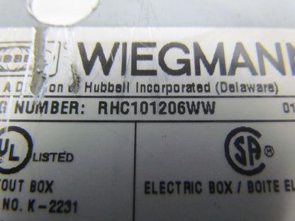 Wiegmann RHC101206WW Electrical enclosure rain proof wall mount 12"x10"x6"
