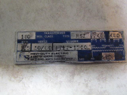 GSHeavi-Duty HZ12-1500 typ.HSZ 1.5KVA Transformer 240/480VPRI/120Sec 50/60Hz