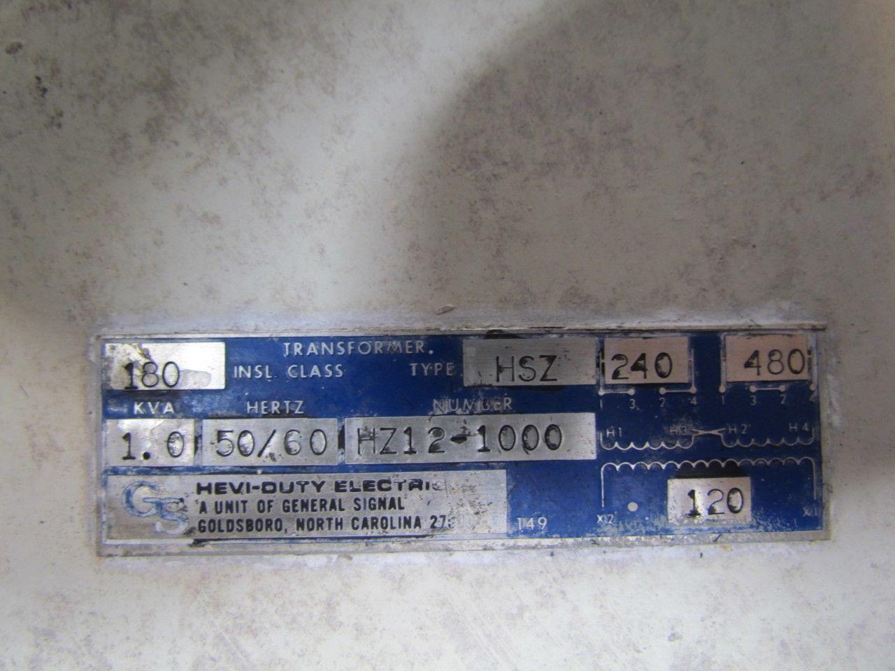 GSHeavi-Duty HZ12-1000 Typ.HSZ 1.0KVA Transformer 240/480VPRI.120SEC.50/60Hz