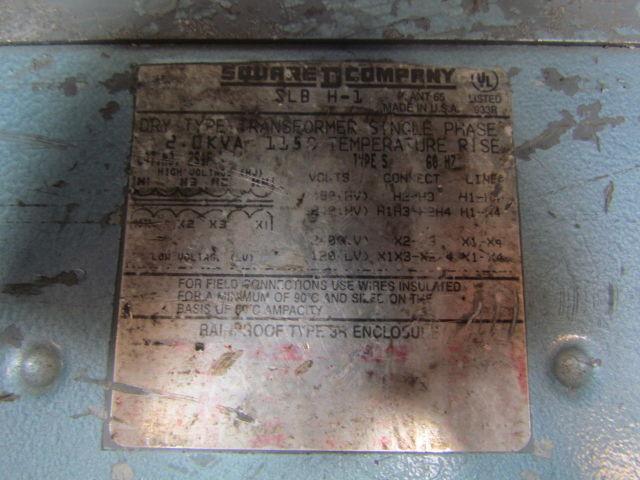 Square D SLBH1-2S1F General Purpose Transformer 2KVA Pri 240/480V Sec 120/240V