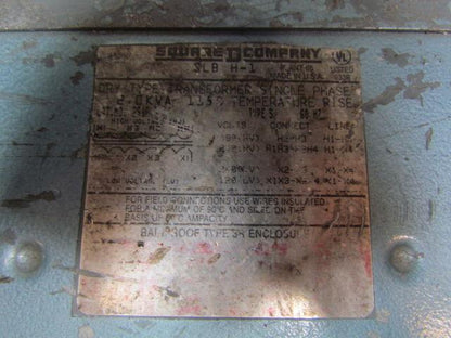 Square D SLBH1-2S1F General Purpose Transformer 2KVA Pri 240/480V Sec 120/240V