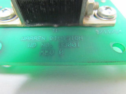 Emhart Warren 33001 REV 0 CPU Board w/ Transformer