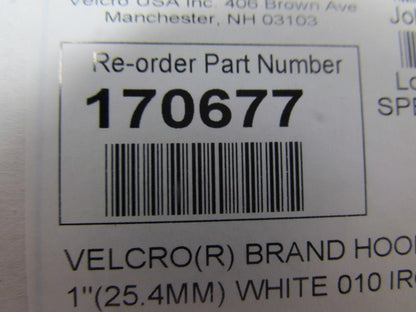Hook 88 170677 IRON ON! Hook Side 1"x25 Yards White