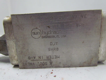 Sun Hydraulics DJY Cartridge Manifold ISO-X&Y Flows into or out of workports A&B