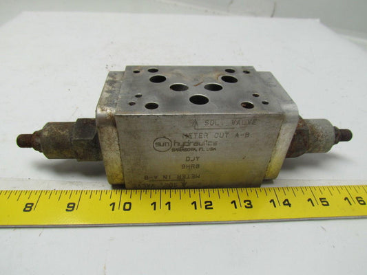 Sun Hydraulics DJY Cartridge Manifold ISO-X&Y Flows into or out of workports A&B