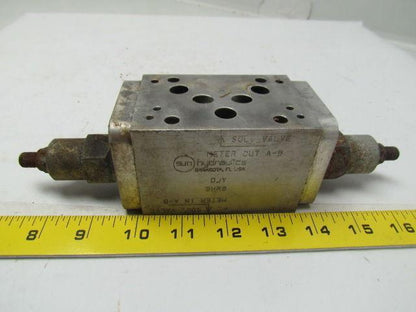 Sun Hydraulics DJY Cartridge Manifold ISO-X&Y Flows into or out of workports A&B