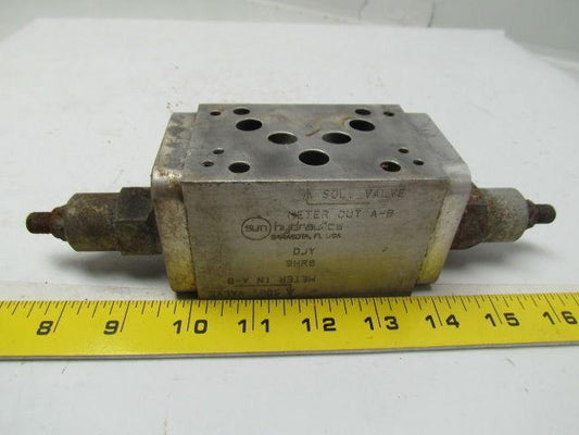 Sun Hydraulics DJY Cartridge Manifold ISO-X&Y Flows into or out of workports A&B