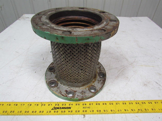 Stainless Steel short flanged braided flexible connector 6 " IDX11" long