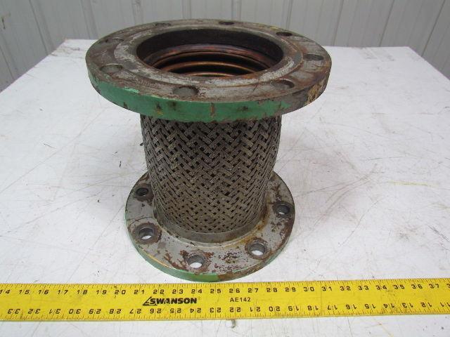 Stainless Steel short flanged braided flexible connector 6 " IDX11" long