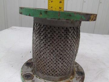 Stainless Steel short flanged braided flexible connector 6 " IDX11" long