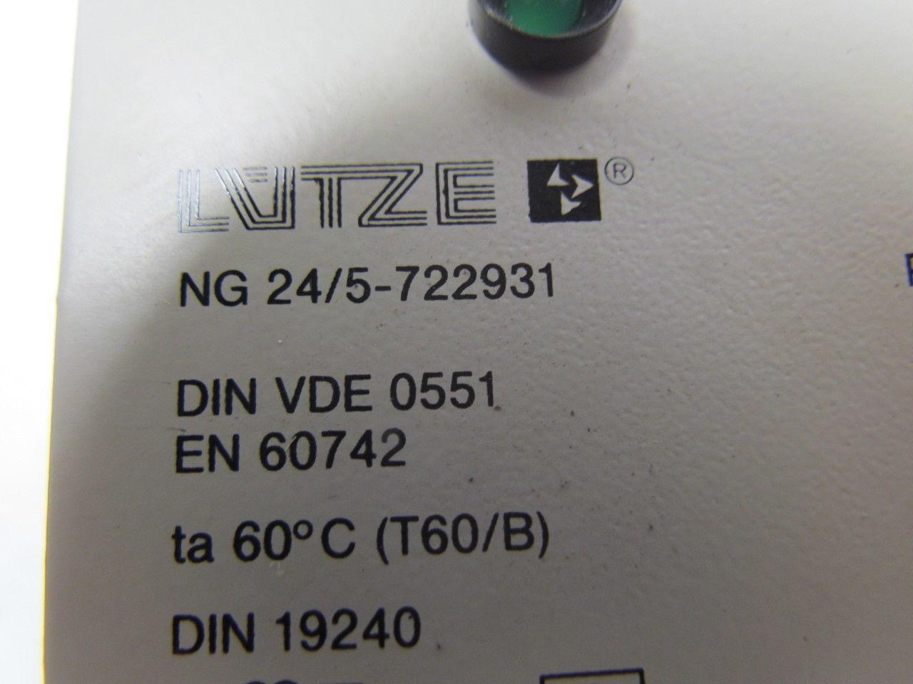 Lutze NG 24/5-722931 Single Phase Unregulated Power Supply Unit New Take Off