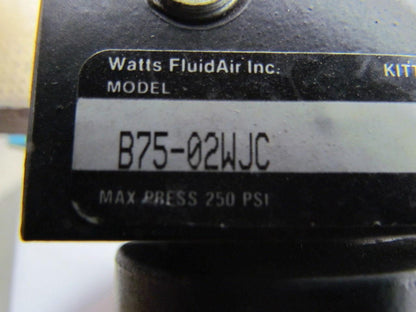 Watts B75-02WJC 250PSI Regulator w/SV75-02 Lockout Valve 20Bar 300PSI