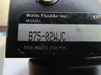 Watts B75-02WJC 250PSI Regulator w/SV75-02 Lockout Valve 20Bar 300PSI