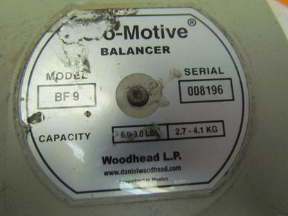 Daniel Woodhead BF9 Aero-Motive Tool Balancer 6-9Lb. Range 6.6ft Travel distance