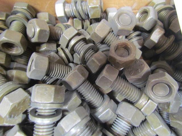 Low Carbon Steel Hex Bolt 5/8-11x1-3/4 w/2 washers & 1 Hex nut Lot of 775