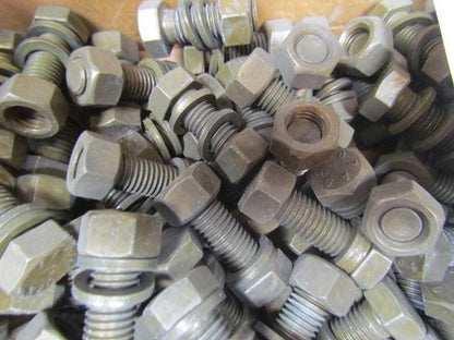 Low Carbon Steel Hex Bolt 5/8-11x1-3/4 w/2 washers & 1 Hex nut Lot of 775