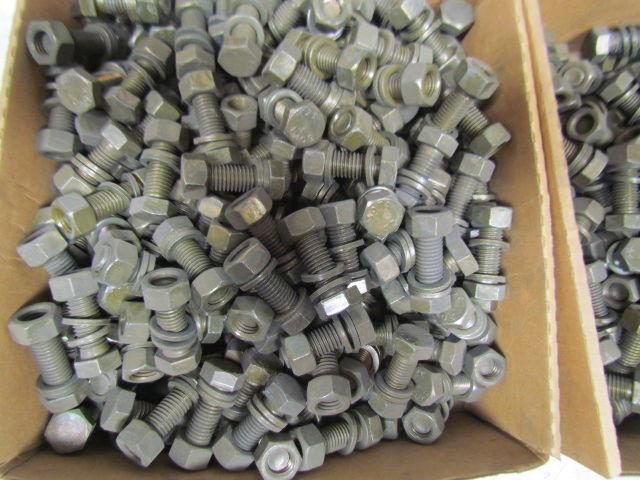 Low Carbon Steel Hex Bolt 5/8-11x1-3/4 w/2 washers & 1 Hex nut Lot of 775