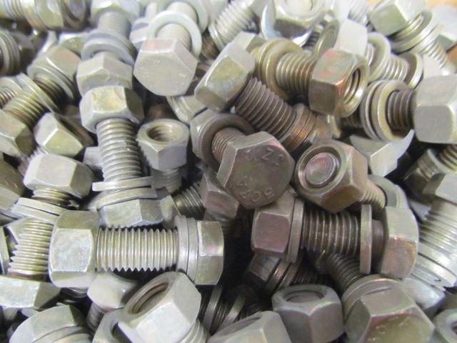Low Carbon Steel Hex Bolt 5/8-11x1-3/4 w/2 washers & 1 Hex nut Lot of 775