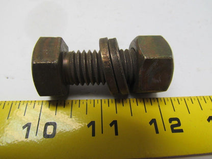Low Carbon Steel Hex Bolt 5/8-11x1-3/4 w/2 washers & 1 Hex nut Lot of 775
