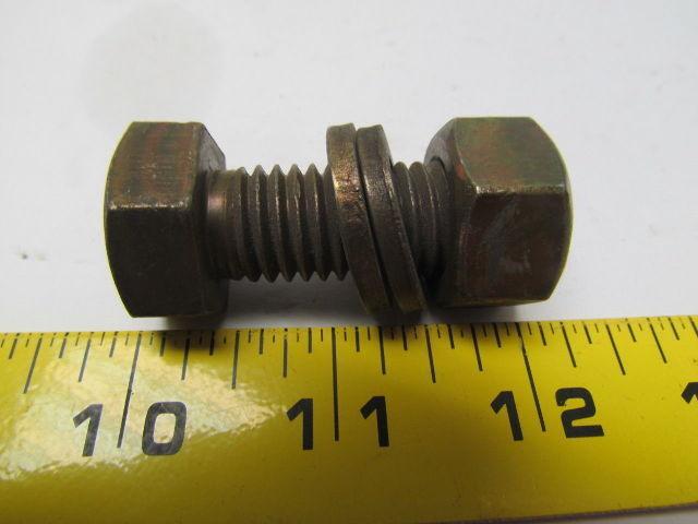 Low Carbon Steel Hex Bolt 5/8-11x1-3/4 w/2 washers & 1 Hex nut Lot of 775