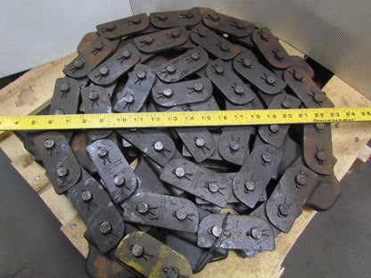 Jervis B Webb 10ft Caterpillar 2" Pitch Cotter Roller Chain Dia w/Dog attachment