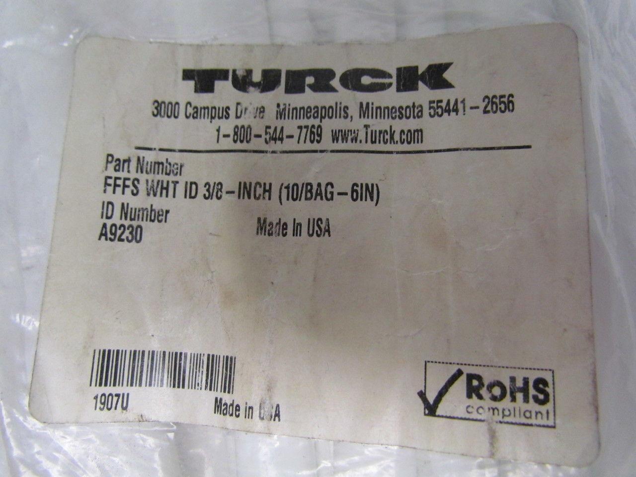 Turck FFFS WHT ID 3/8-inch Fiberglass Braid Silicone Rubber Coating white 3/8Dia