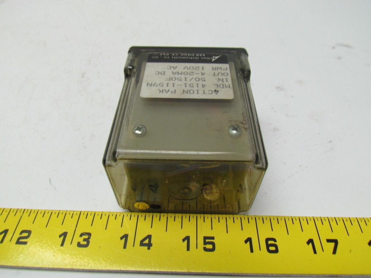 Action Instruments 4151-1159N Signal Conditioner 50/150F In 4-20MA DC out 120VAC