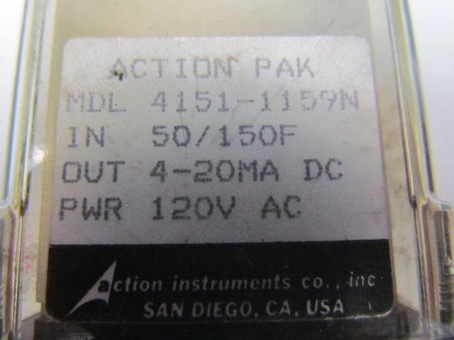 Action Instruments 4151-1159N Signal Conditioner 50/150F In 4-20MA DC out 120VAC