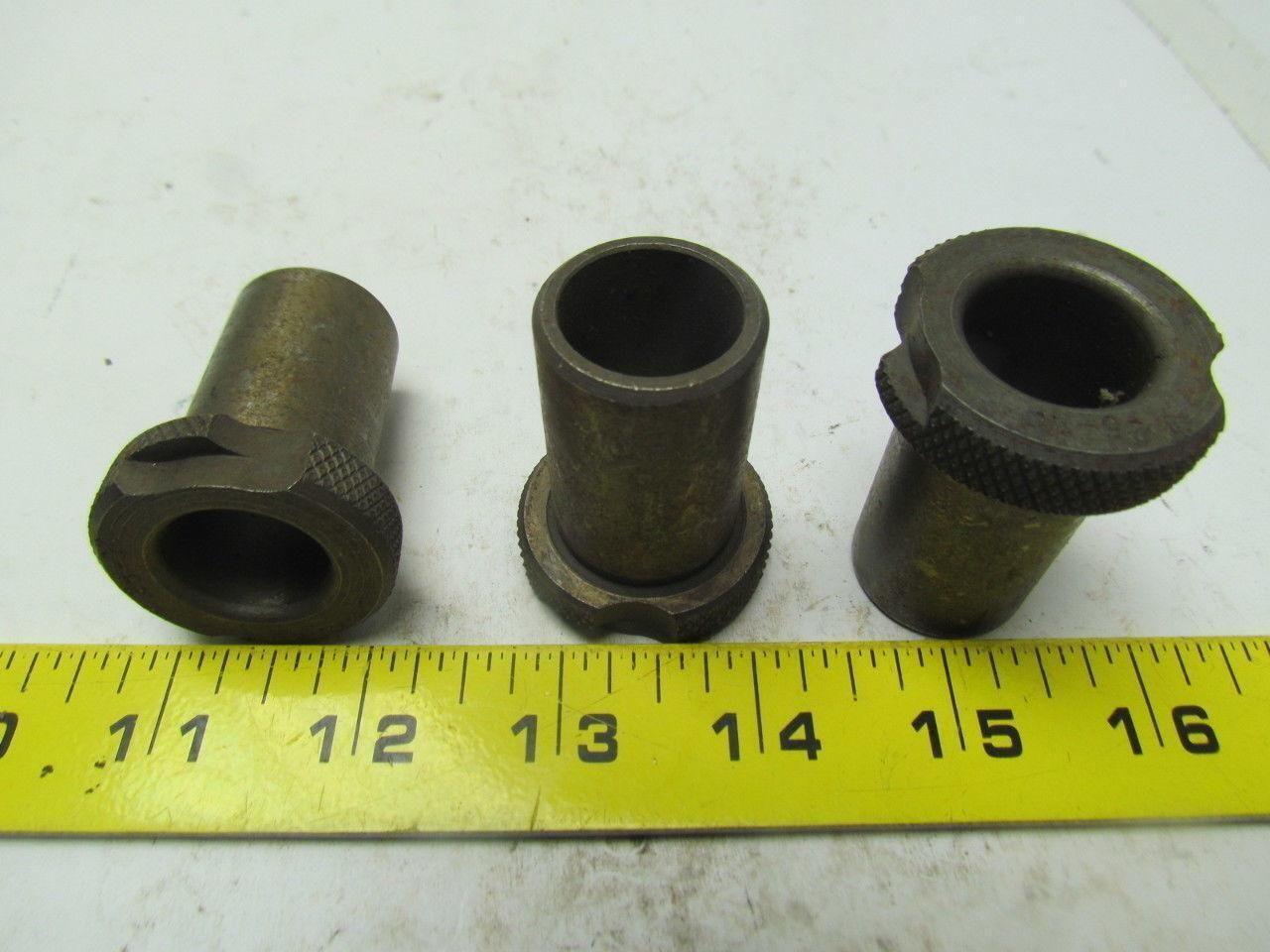 Drill Guide Bushing 25/32" ID x 1" OD x 1-7/8" L Flanged Slip Fix Lot of 3