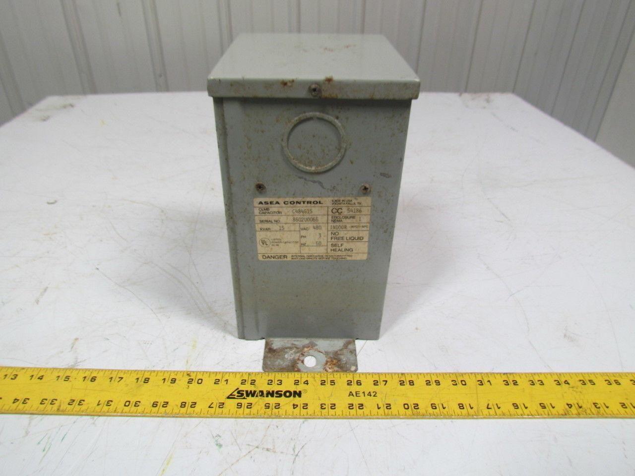 ASEA Control C484G15 Individual Capacitor 3-Phase 480VAC 60Hz 15KVAR