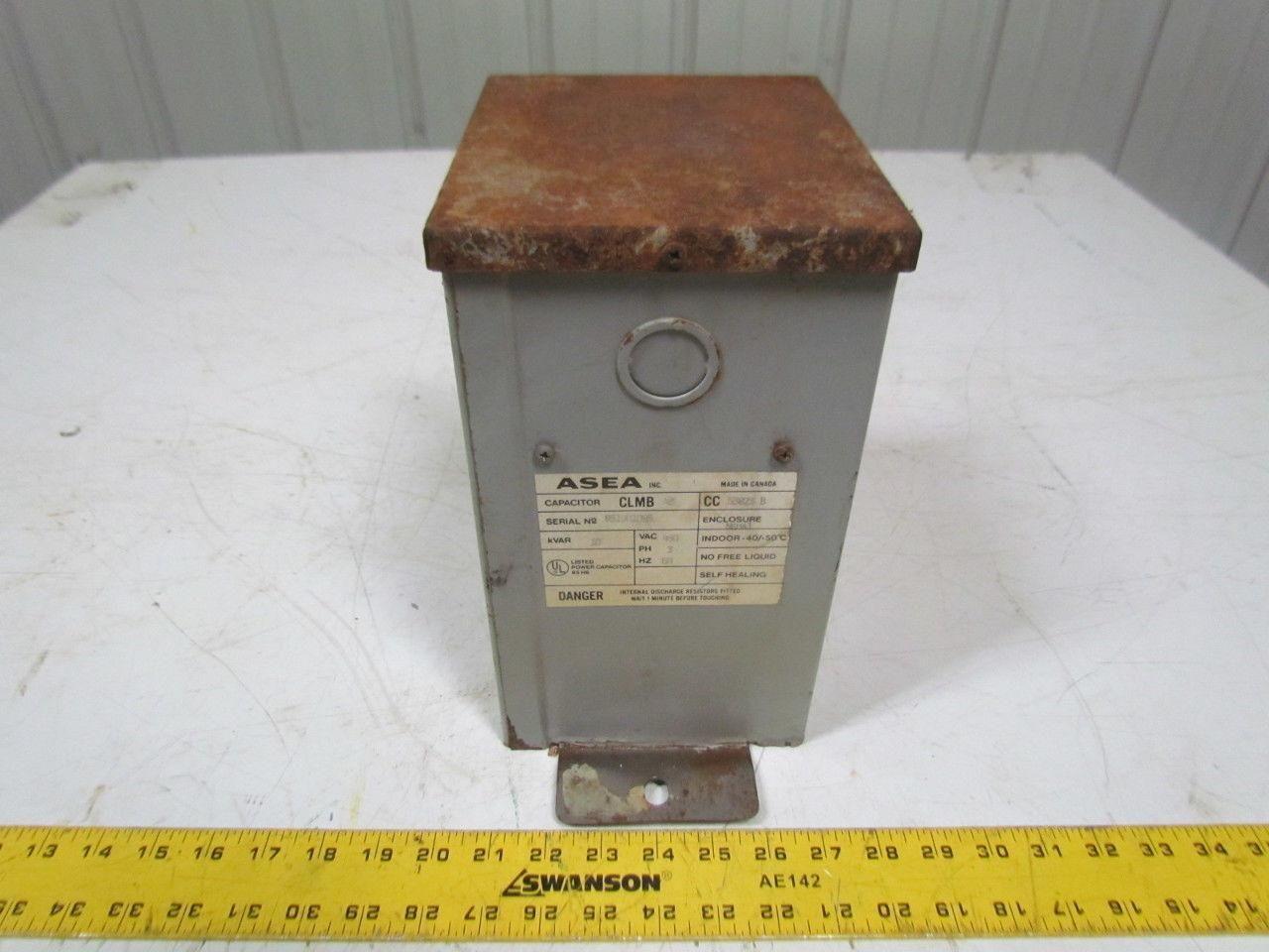ASEA Inc. 53823 B Individual capacitor 3-Phase 480VAC 60Hz 10KVAR