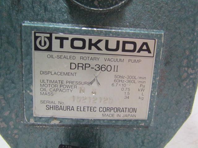Tokuda DRP-360II Rotary Vane Vacuum Pump 360L/Min 1Hp 220V 3PH