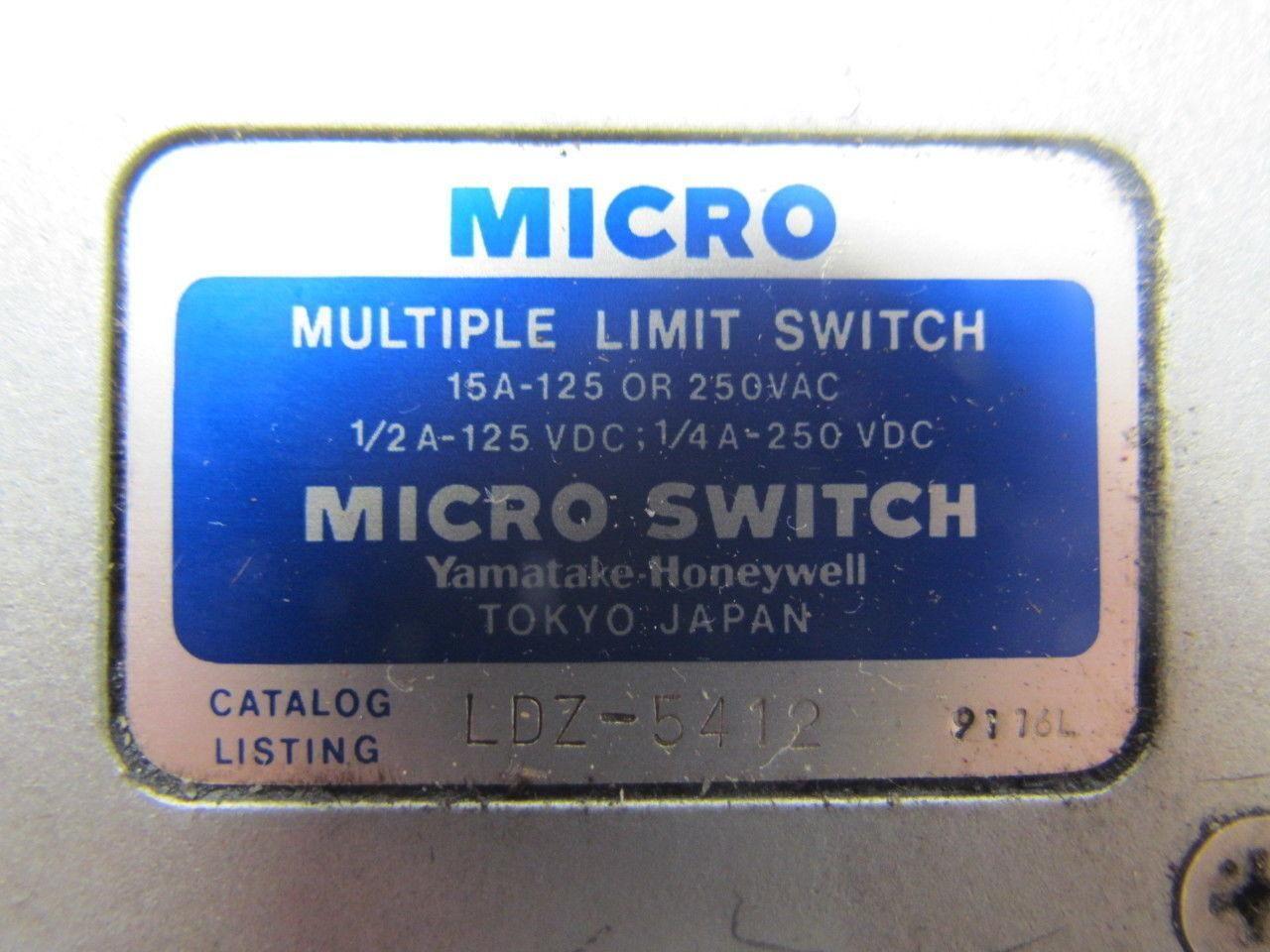 Yamatake-Honeywell LDZ-5412 Micro/multiple limit switch 4 points 15A-125/250VAC