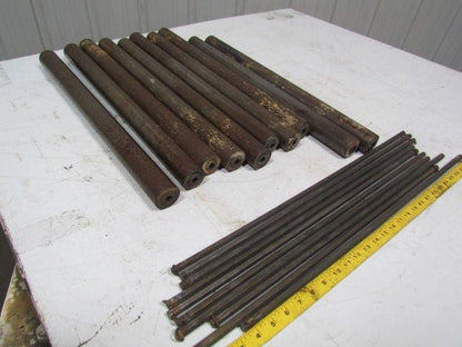 Conveyor roller 1.9" dia 24" between rails 7/16" pin retained Hex shaft