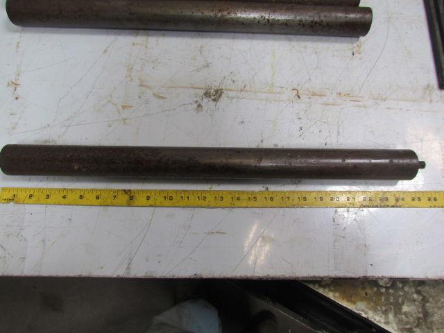 Conveyor roller 1.9" dia 24" between rails 7/16" pin retained Hex shaft