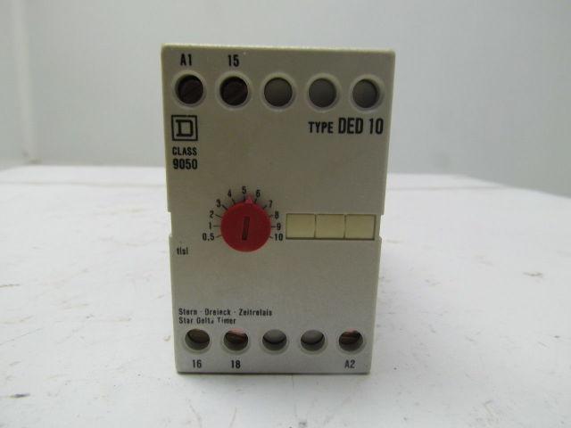 Square D Class 9050 type DED Star delta timer 110VAC 0.5-10 Sec. Adjustable