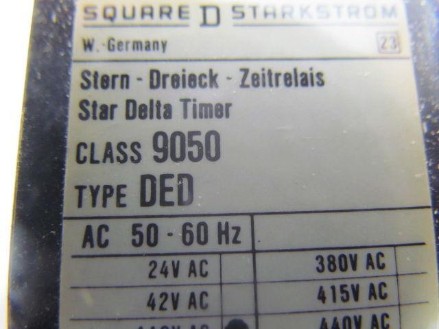 Square D Class 9050 type DED Star delta timer 110VAC 0.5-10 Sec. Adjustable