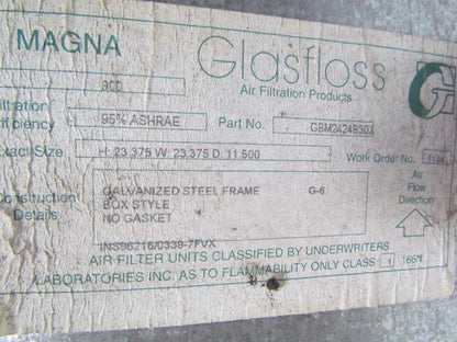 Glasfloss Magna 900 GBM2424B30X 95% Eff. Filter Galv Frame Box style no gasket