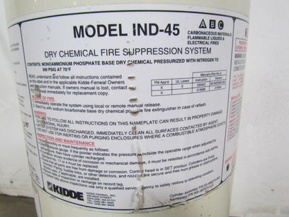 Kidde IND-45 ABC Fire Extinguisher Tank w/Actuator